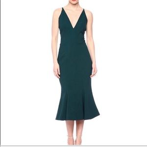 DRESS THE POPULATION Midi Dress (dark green)